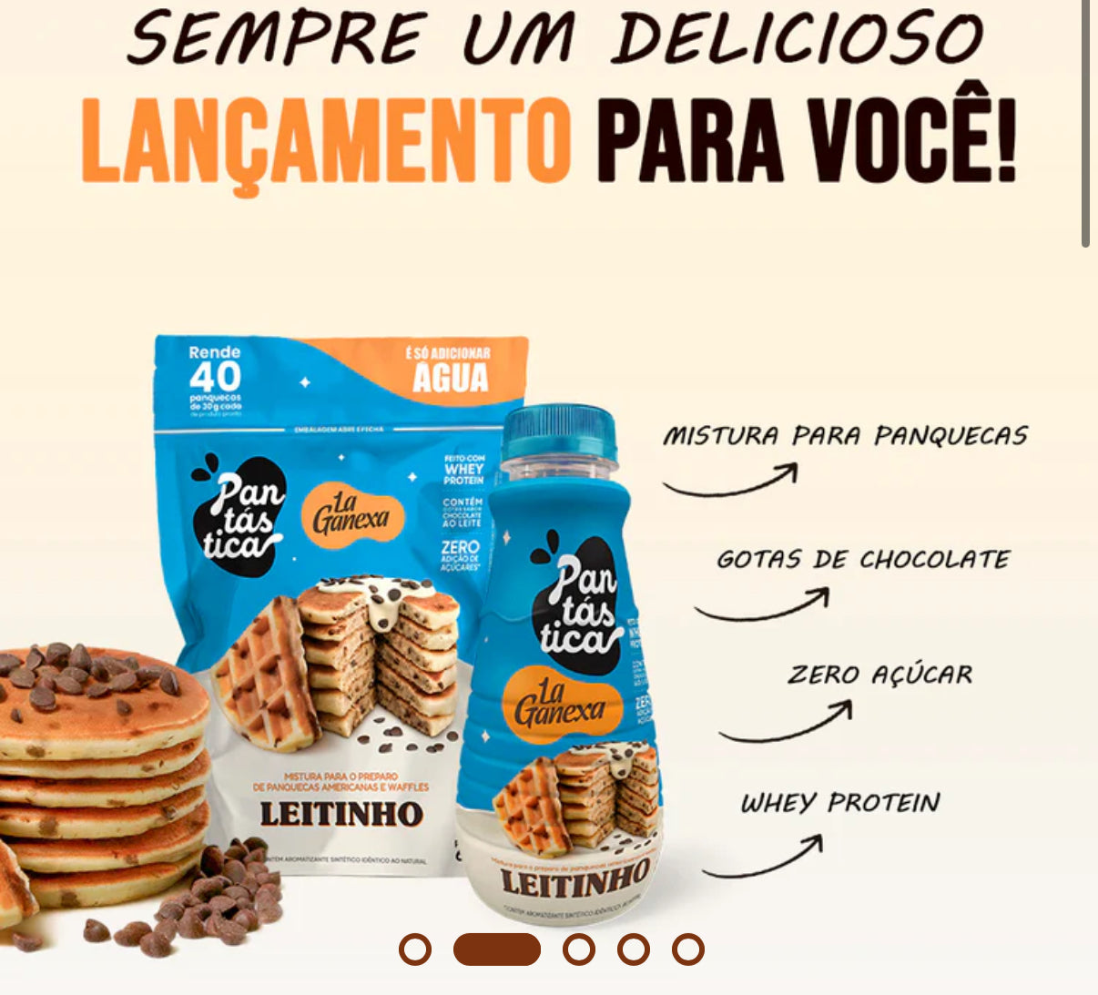 Pantástica - Panqueca Proteica sabor Leitinho - La Ganexa 100g