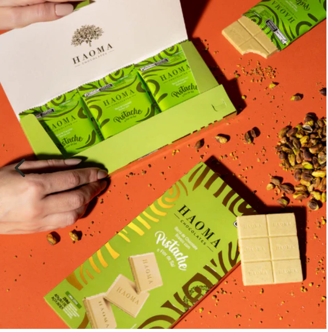 Haoma Barra Pistache e Flor de Sal | Linha Stevia - 75g