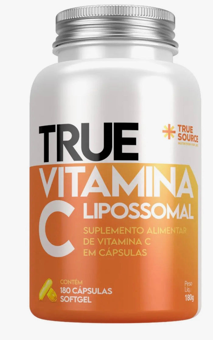 True Vitamina C Lipossomal 180 Cápsulas - True Source Sabor Sem sabor