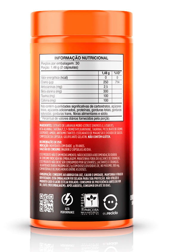 Moro Beta Laranja Moro, Beta-Alanina e Cafeína (60 cápsulas) Desincha