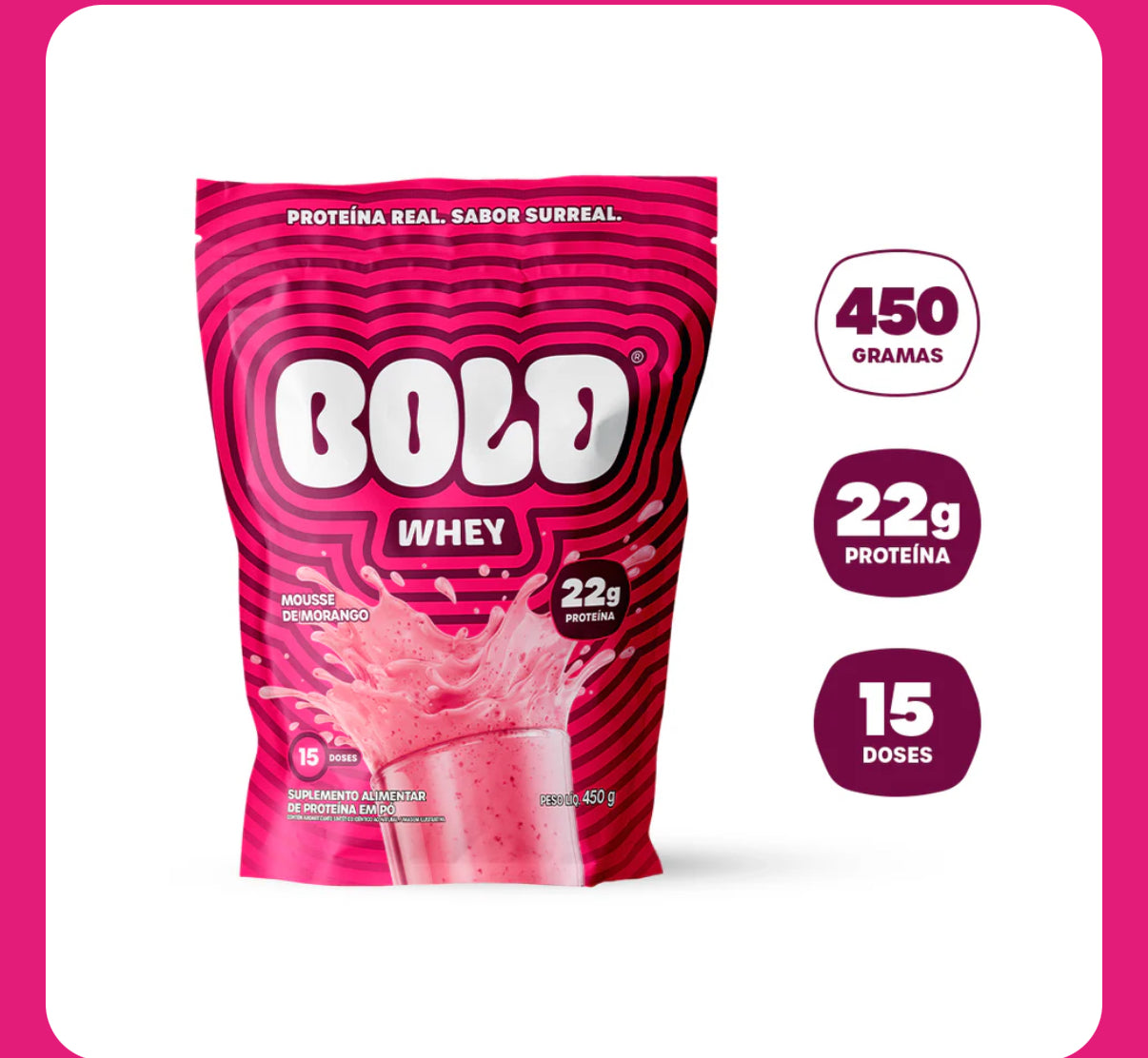 Bold Whey Mousse de Morango 450g