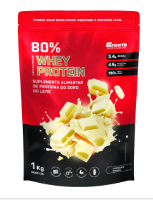Whey Protein Concentrado 1KG Growth-Chocolate Branco