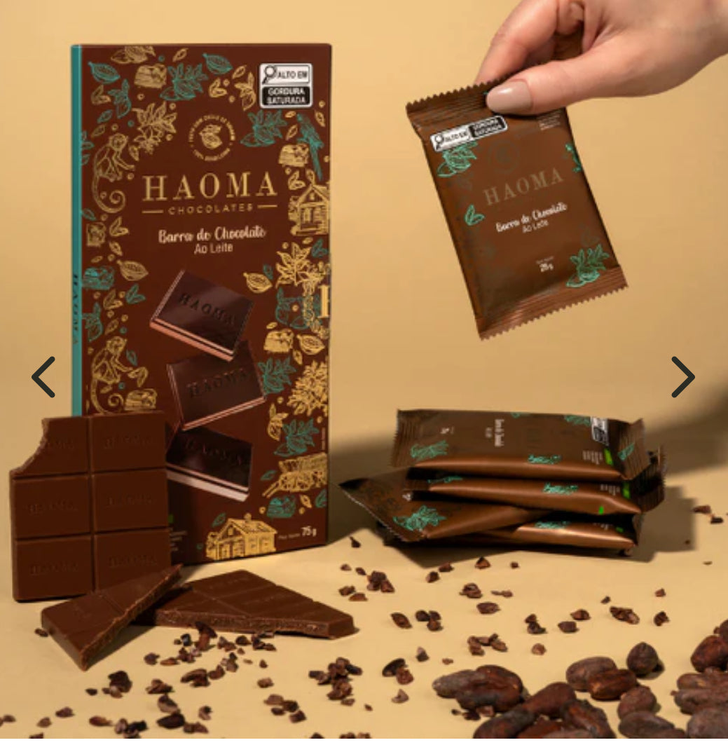 Haoma Barra Chocolate ao Leite | Linha Stevia - 75g