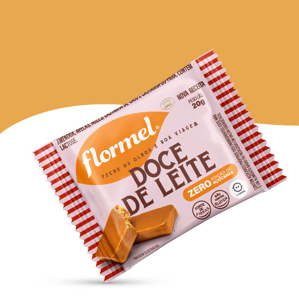 TABLETE DE DOCE DE LEITE, ZERO AÇÚCAR - UNIDADES DE 20G CADA- Flormel