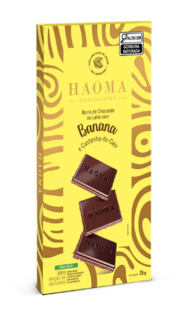 Haoma Barra Banana e Castanha-de-Caju | Linha Stevia - 75g