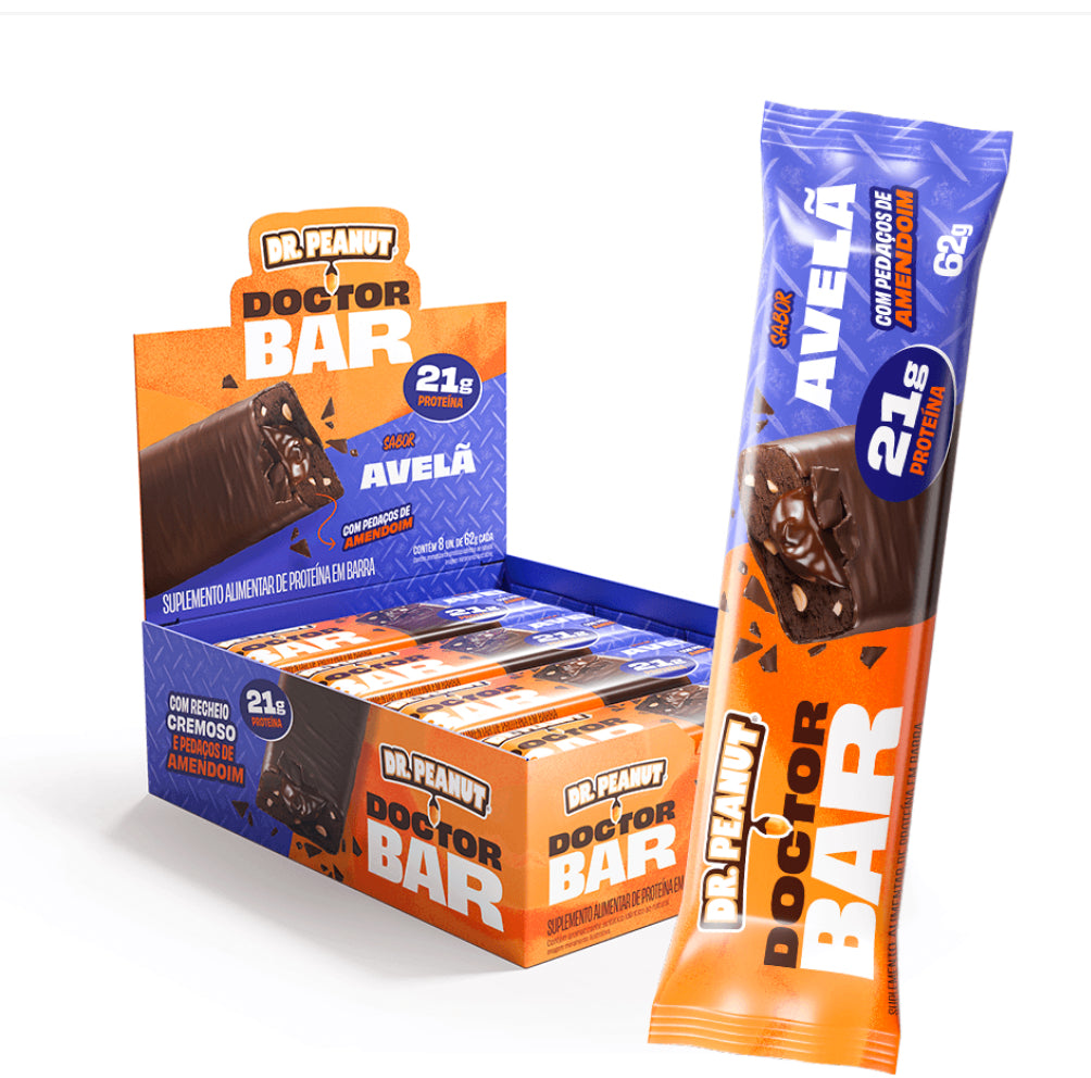 Barra de Proteína Doctor Peanut Bar Sabor Avelã 62g