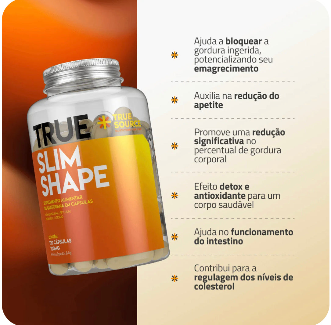 SLIM SHAPE - BLOQUEADOR DE GORDURA NATURAL - 120 CÁPSULAS - TRUE SOURCE