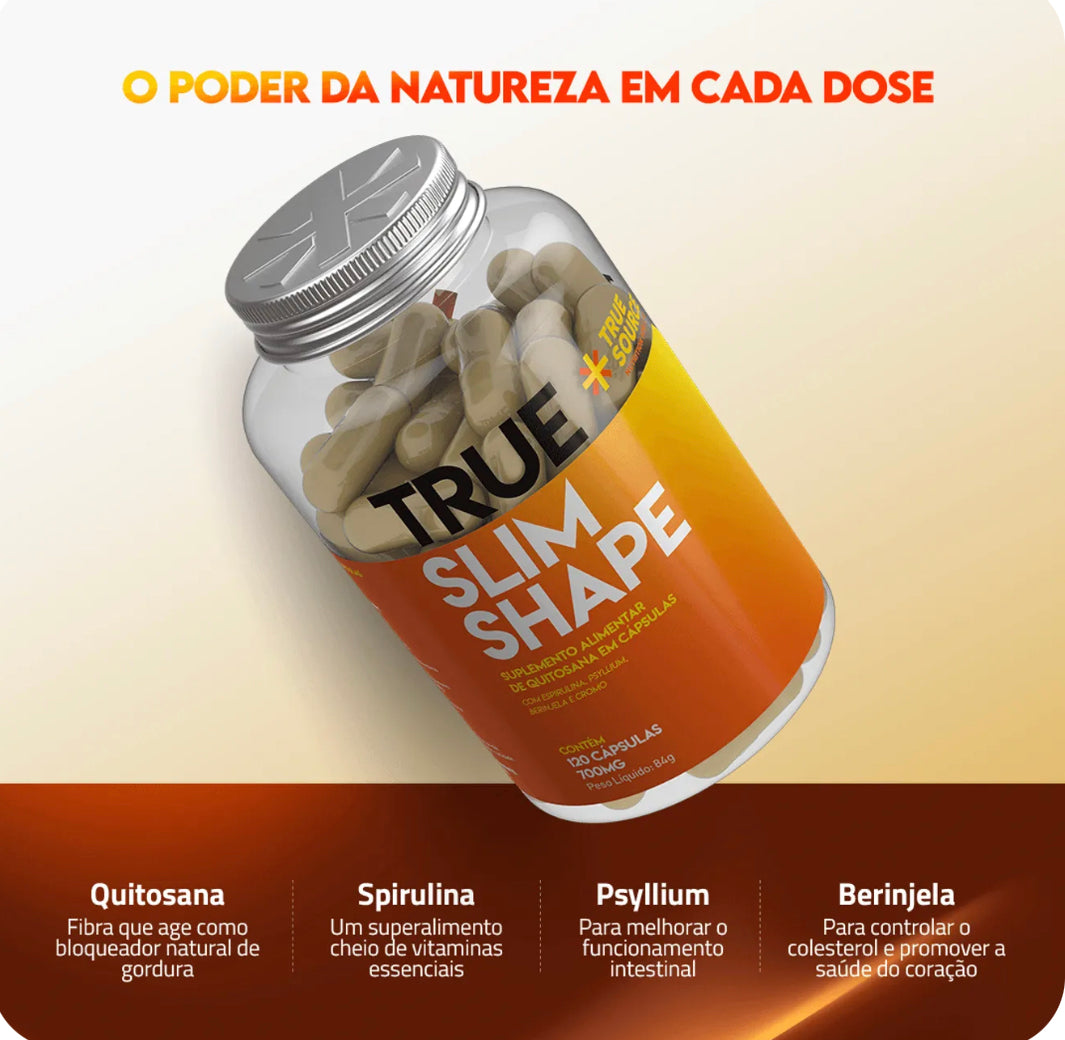 SLIM SHAPE - BLOQUEADOR DE GORDURA NATURAL - 120 CÁPSULAS - TRUE SOURCE