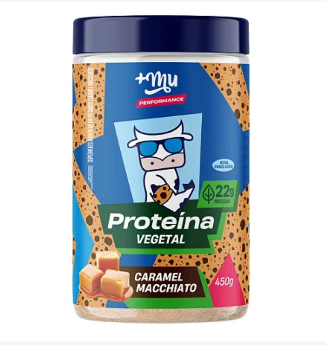 PROTEÍNA VEGETAL +MU PERFORMANCE - CARAMEL MACCHIATO - POTE 450G