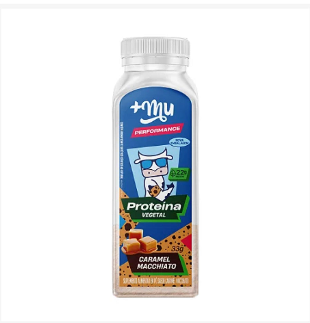 PROTEÍNA VEGETAL +MU PERFORMANCE - CARAMEL MACCHIATO - GARRAFINHA 33G