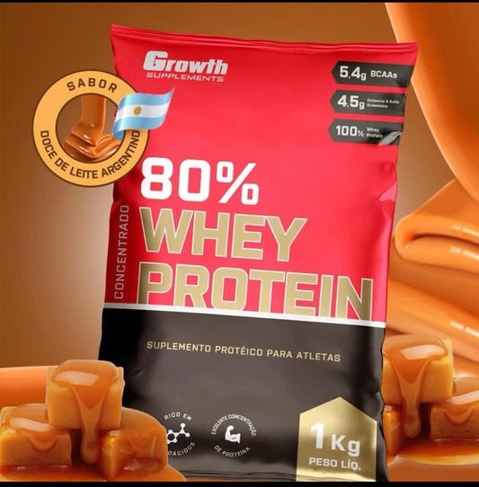 Whey Protein Concentrado (1KG) - Growth-Sabor Doce de leite