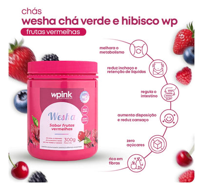 WPink wesha chá verde e hibisco - 300g