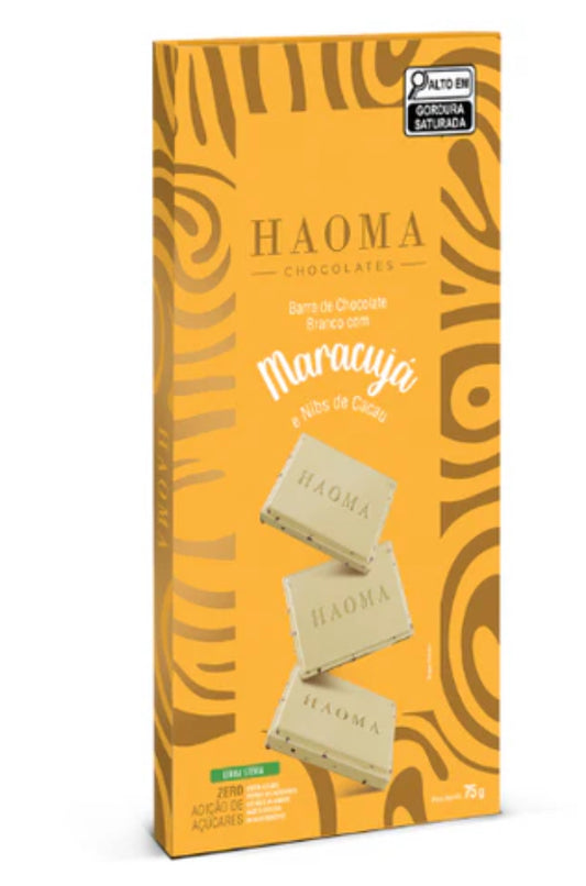 Haoma Barra Maracujá e Nibs de Cacau | Linha Stevia - 75g