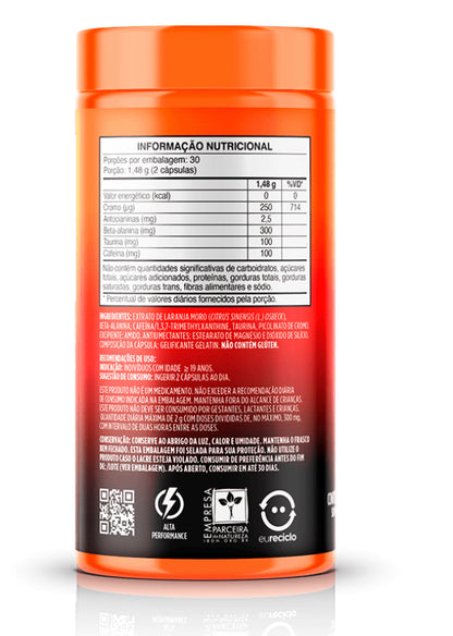 Moro Beta Laranja Moro, Beta-Alanina e Cafeína (60 cápsulas) Desincha