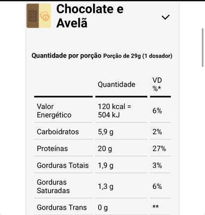 FRESHWHEY™ Dux CHOCOLATE E AVELÃ - POTE 900G