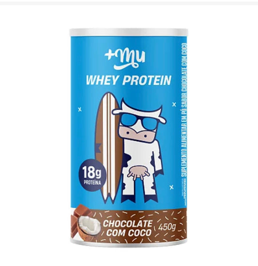 WHEY CONCENTRADO +MU - CHOCOLATE COM COCO - POTE 450G