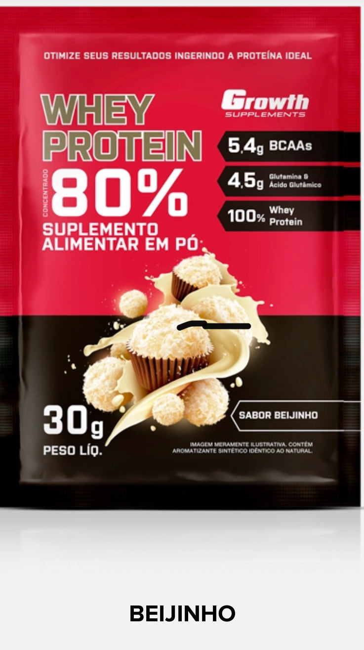 DOSE WHEY PROTEIN CONCENTRADO 30GR - GROWTH SUPPLEMENTS -Sabor Beijinho