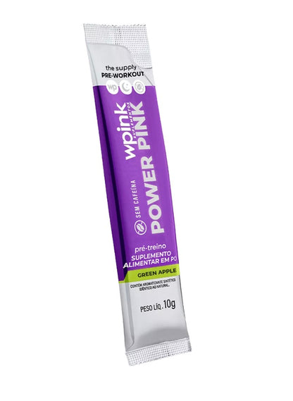 power Wpink sem cafeína de maçã verde - pré-treino- unidade