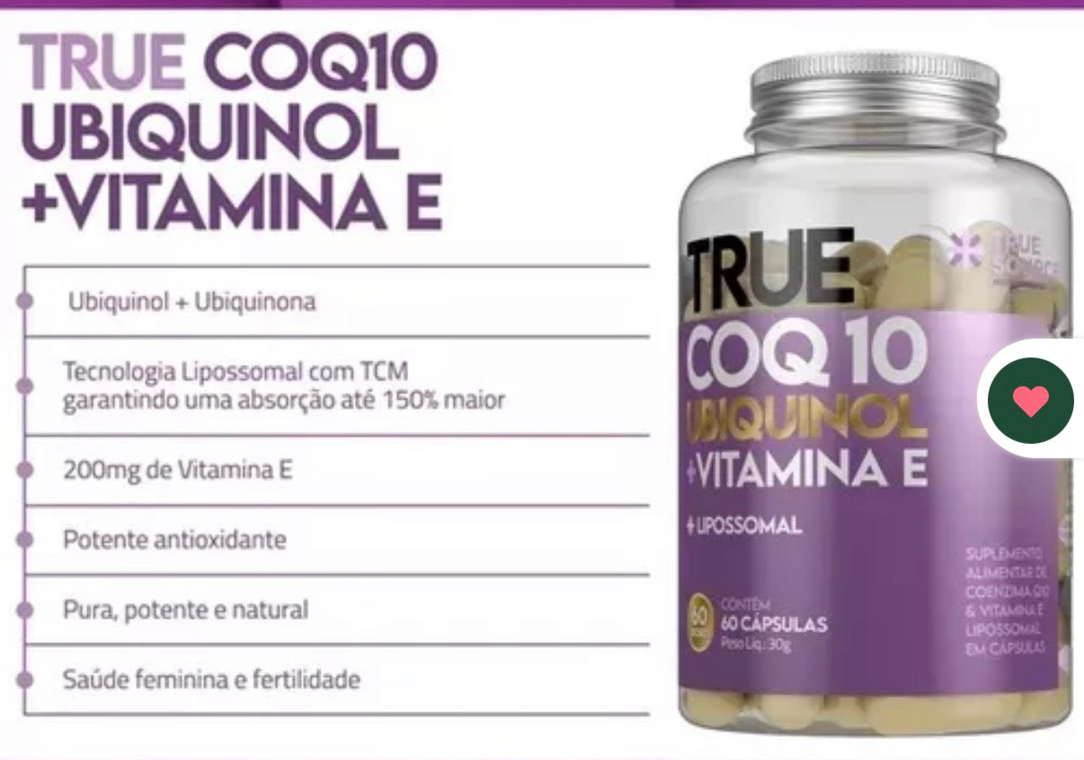 True COQ10 Ubiquinol True Source 60 Capsules (30g)