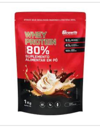 WHEY PROTEIN CONCENTRADO (1KG) - GROWTH Sabor Cappuccino