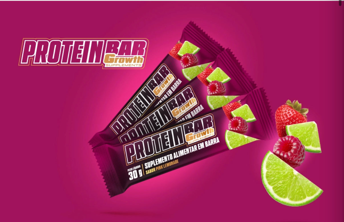 PROTEIN BAR GROWTH SABOR PINK LEMONADE 30GR unidade / Growth