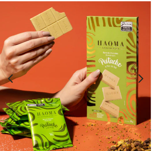 Haoma Barra Pistache e Flor de Sal | Linha Stevia - 75g