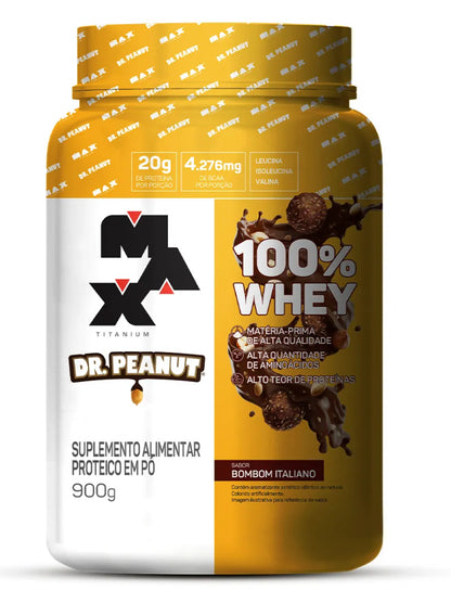 Whey Protein Dr. Peanut 100% Whey 900g - Max TitaniumBombom italiano