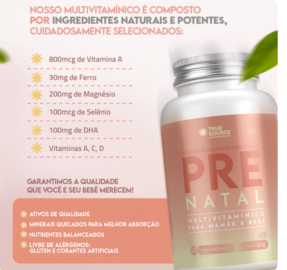 MULTIVITAMÍNICO PRENATAL 90 CÁPSULAS TRUE SOURCE