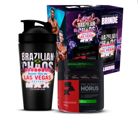 Pre treino  Hórus Invasão Las Vegas pote 300g - Max TitaniumMojito