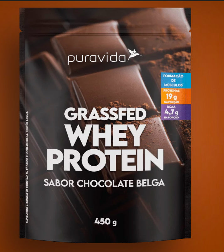 Pura vida - WHEY PROTEIN GRASSFED
SABOR CHOCOLATE BELGA 450g