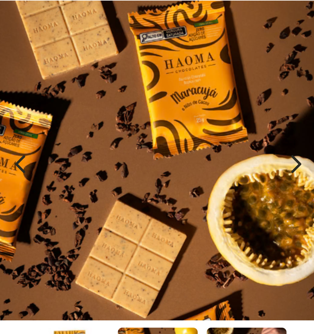 Haoma Barra Maracujá e Nibs de Cacau | Linha Stevia - 75g