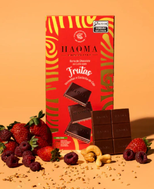 Haoma Barra Frutas Vermelhas e Castanha-de-Caju | Linha Stevia - 75g