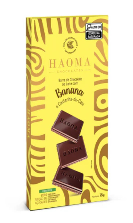 Haoma Barra Banana e Castanha-de-Caju | Linha Stevia - 75g