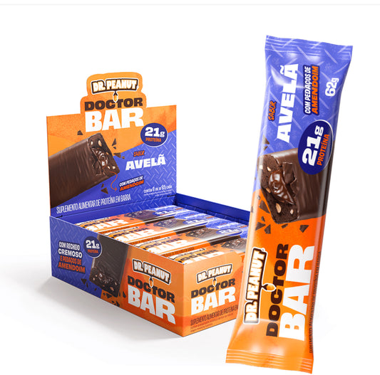 Barra de Proteína Doctor Peanut Bar Sabor Avelã 62g