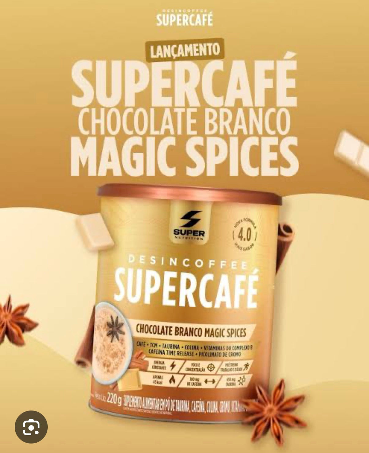 Desincoffee 220g Chocolate branco magic spices