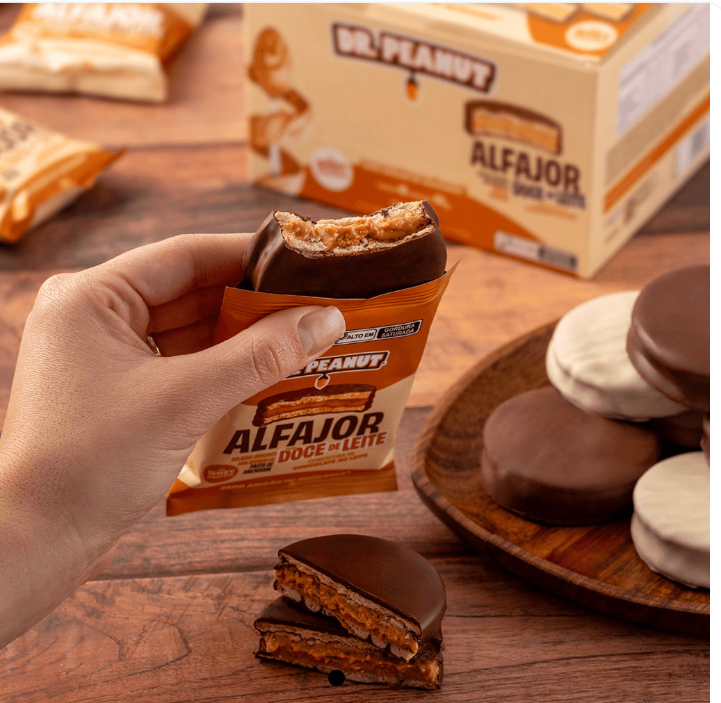 Dr. Peanut Alfajor  Doce de Leite - Cobertura de Chocolate ao Leite-