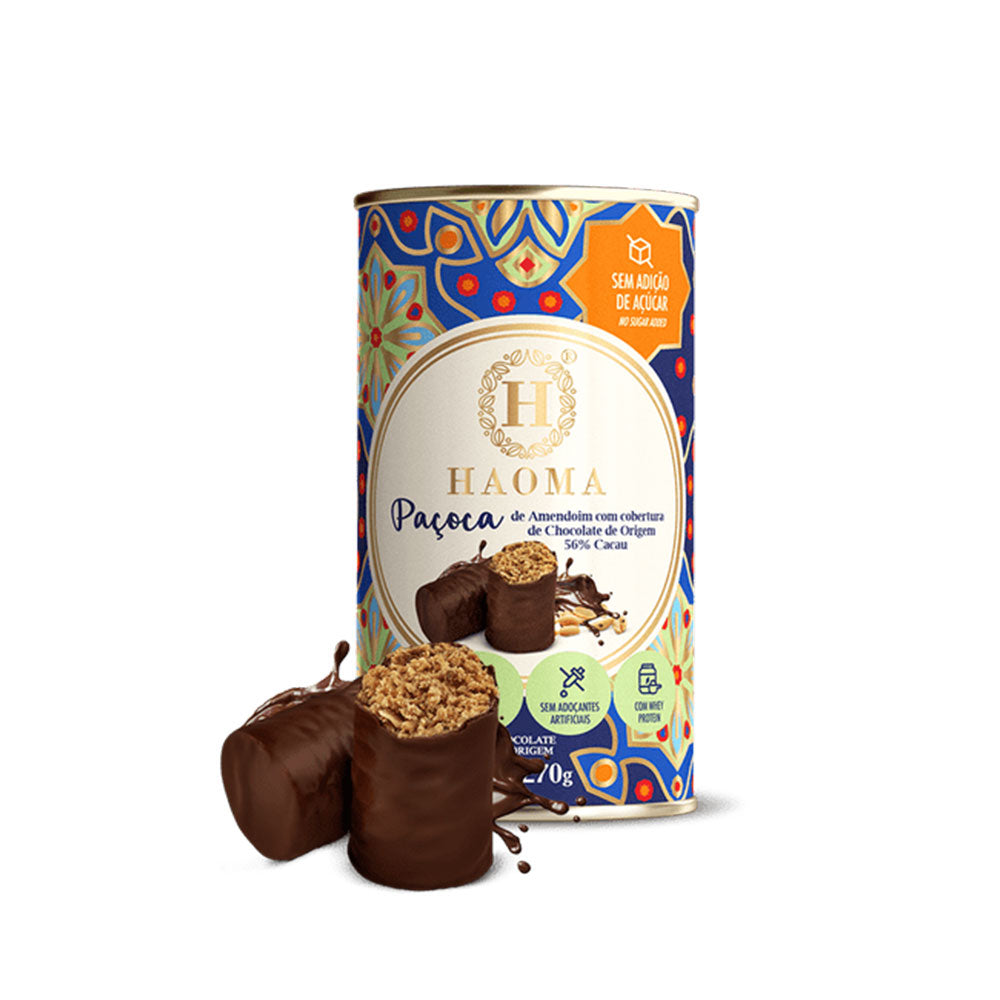 Paçoca de amendoim com cobertura de chocolate - Haoma