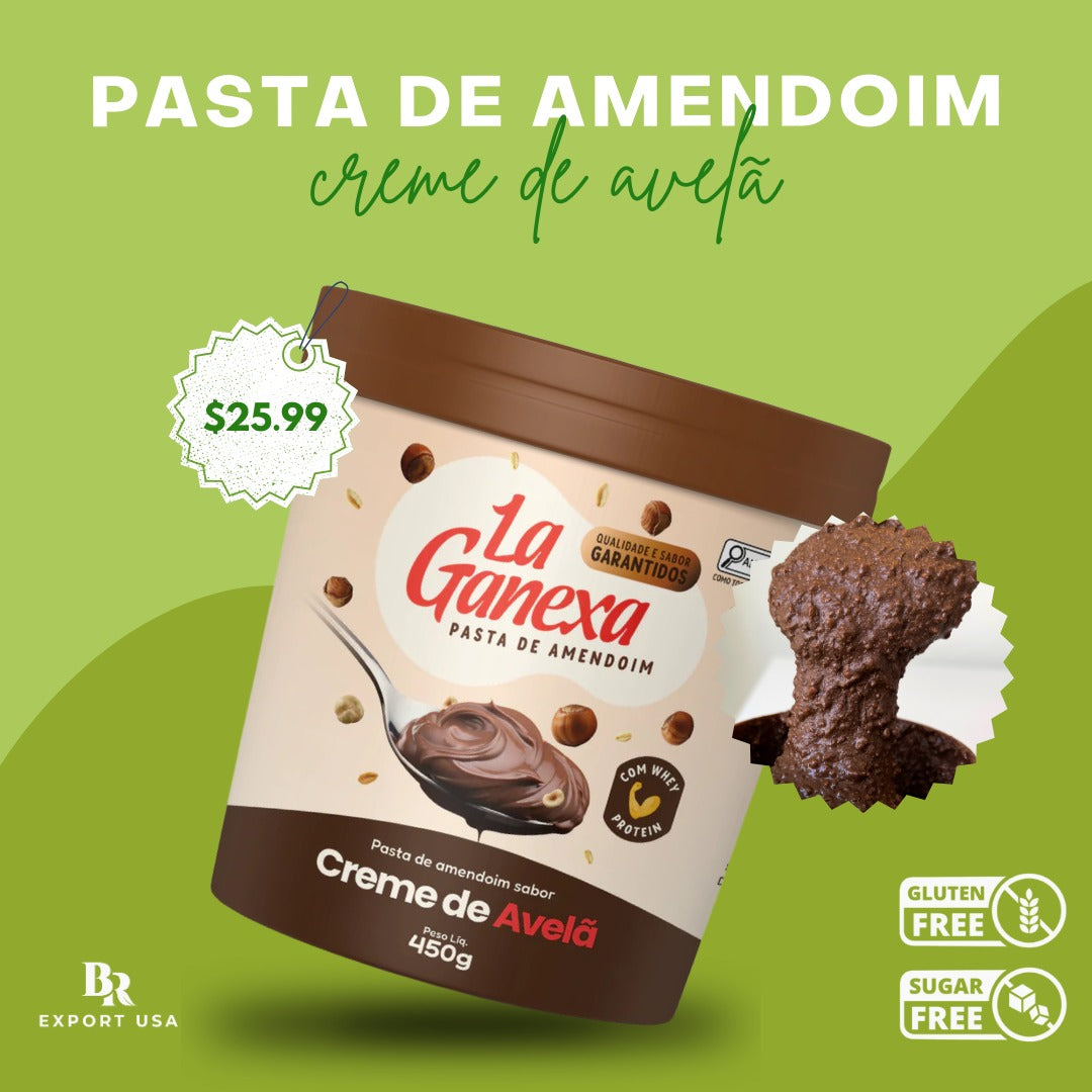 La Ganexa Pasta de Amendoim com Creme de Avelã - Zero Açúcar