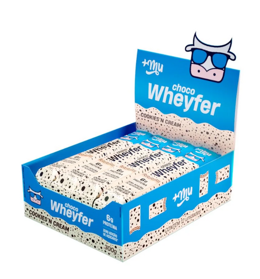CHOCOWHEYFER +MU - COOKIES'N CREAM - CAIXA 12 UNIDADES - 300G